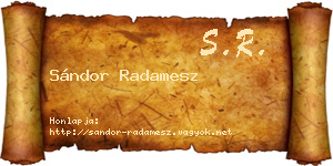 Sándor Radamesz névjegykártya