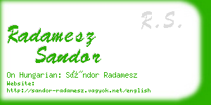 radamesz sandor business card